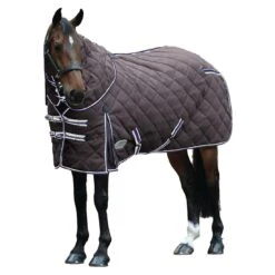 Weatherbeeta Comfitec Heavy 1000d Diamond Quilt Detachaneck Stable Rug (Charcoal/Blue/White)