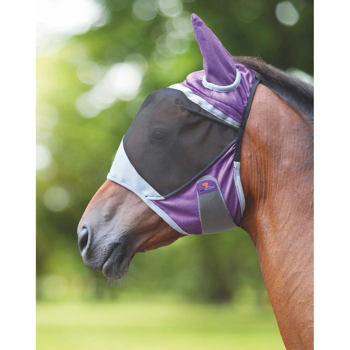 Deluxe Horse Fly Mask With Ears (Purple) - Image 2