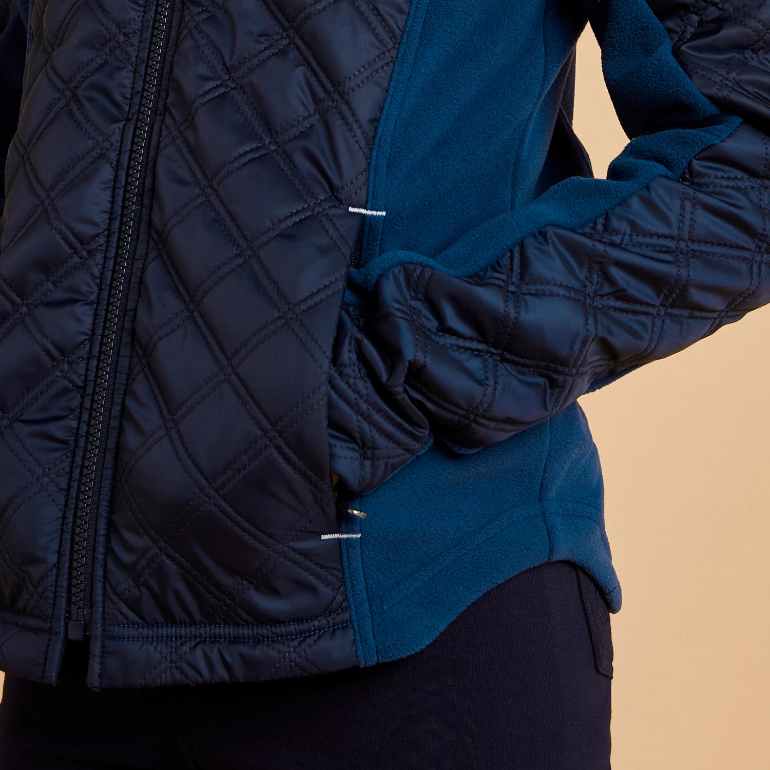 Kids' Horse Riding Bi-Material Warm Fleece 500 - Image 5