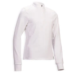 Kids' Horse Riding Long-Sleeved Warm Competition Polo 500