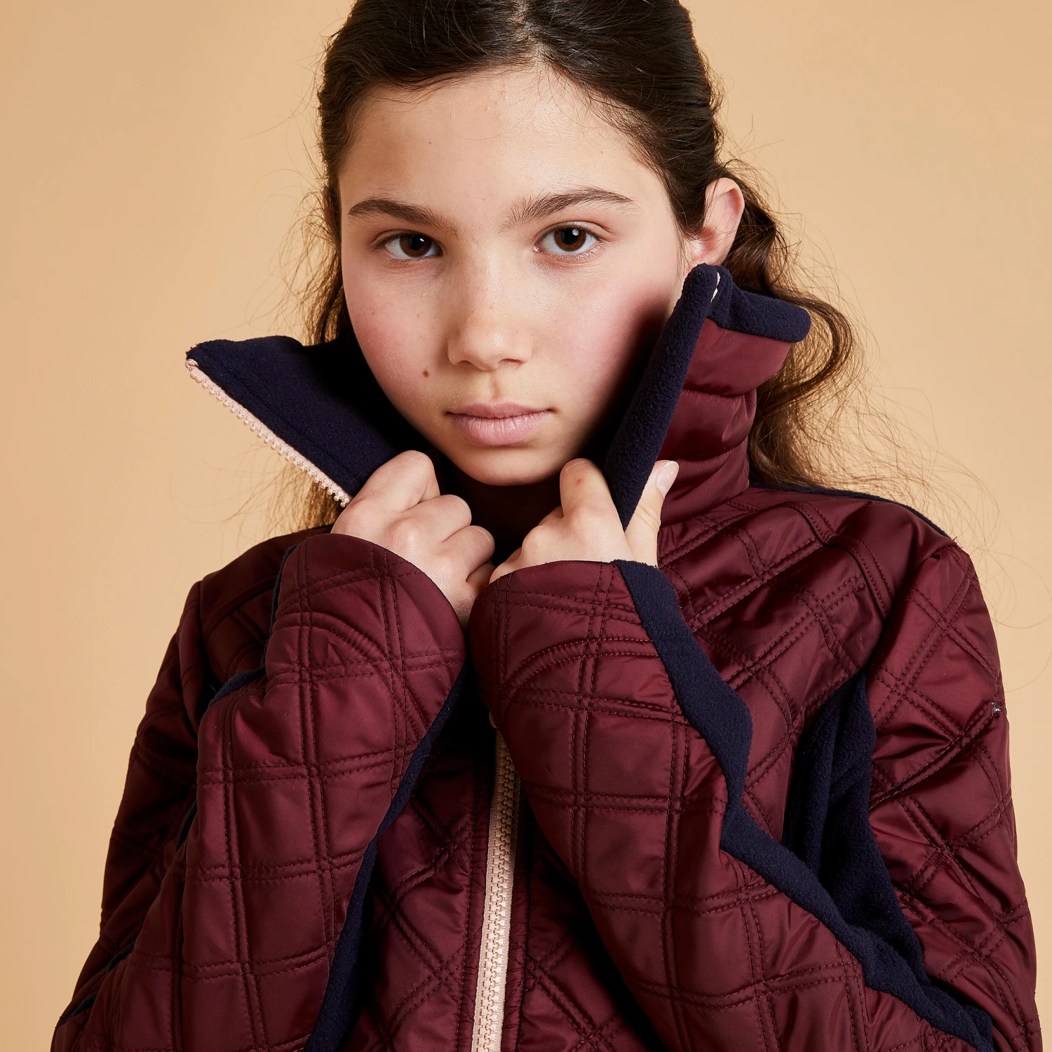 Kids' Horse Riding Bi-Material Warm Fleece 500 - Image 10