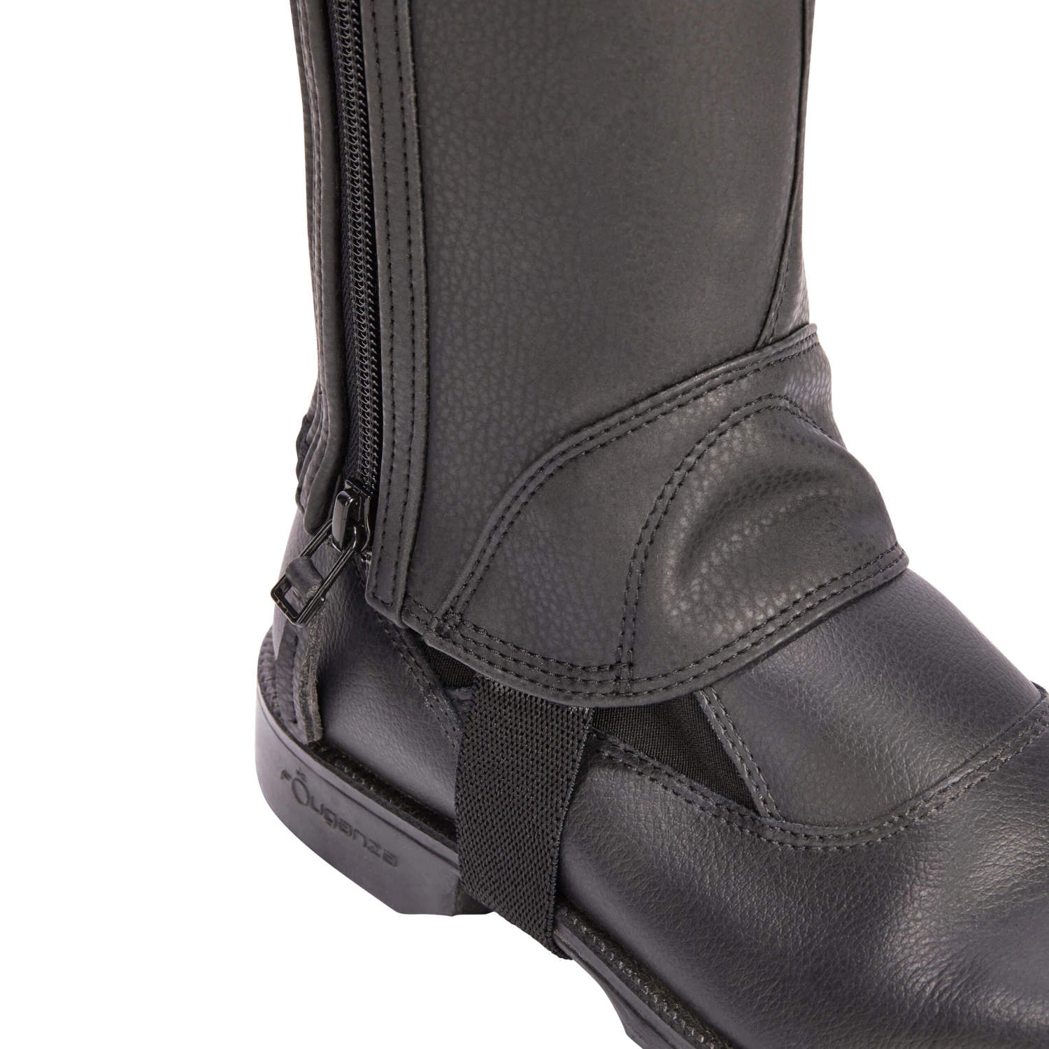 Kids' Horse Riding Leather Half-Chaps With Gusset 500 - Image 4
