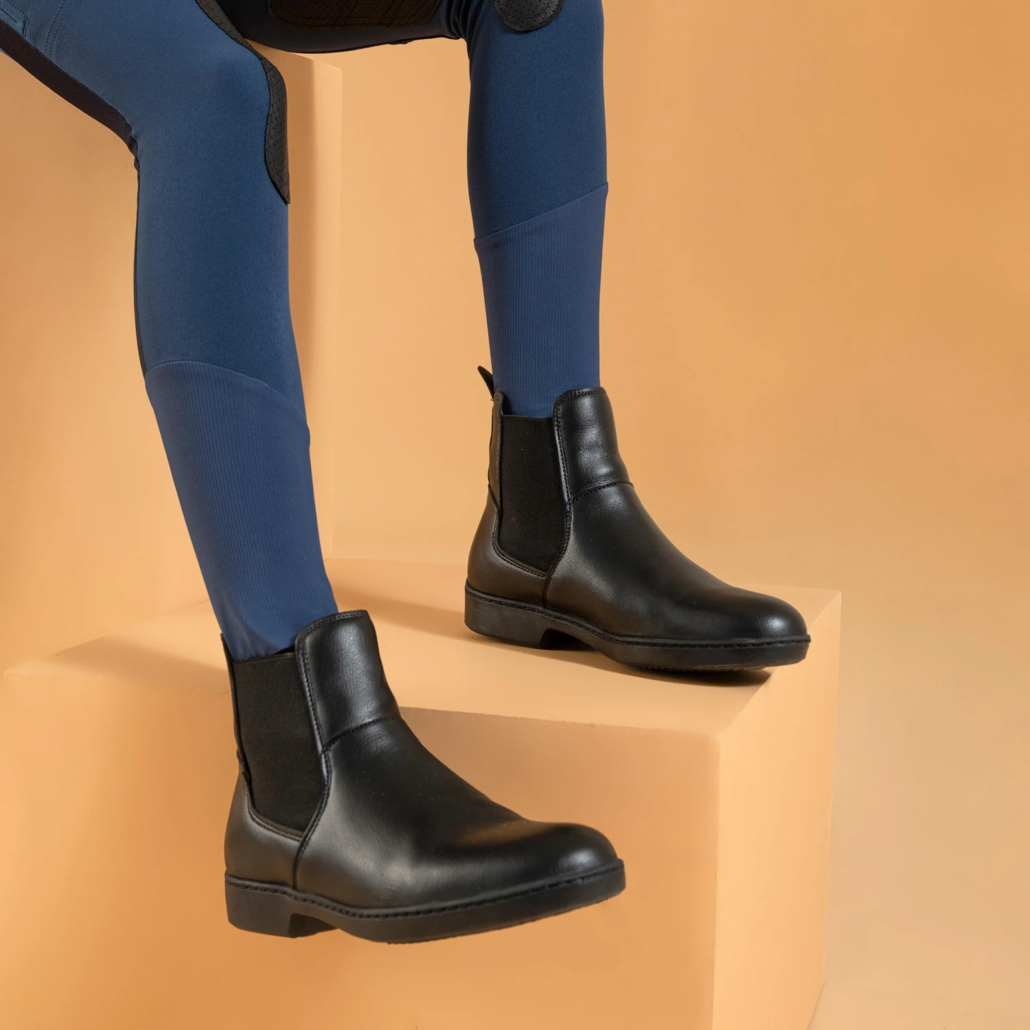 Kids' Horse Riding Lightweight Mesh Jodhpurs With Grippy Suede Patches 500 - Image 7