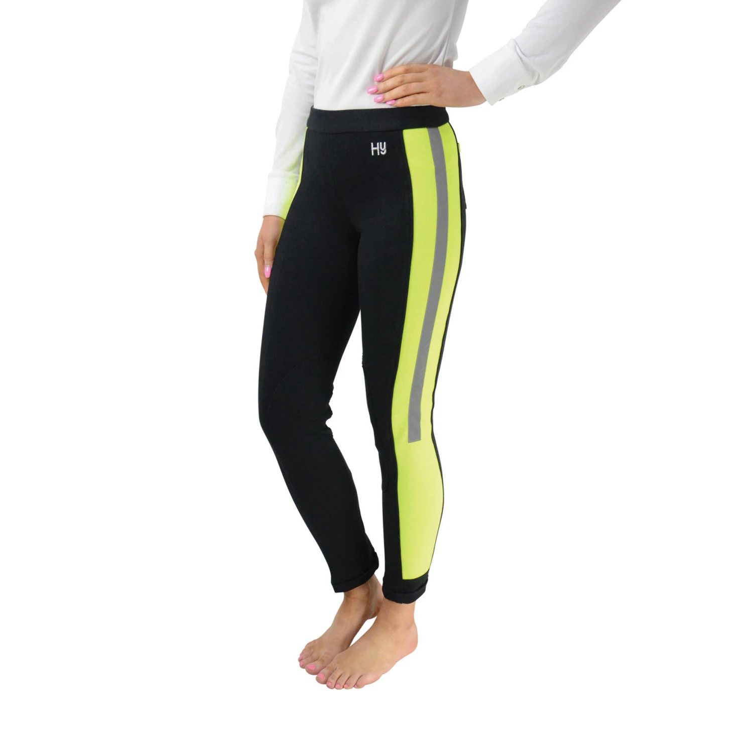 HyVIZ Reflector Ladies Riding Jodhpurs Yellow Black