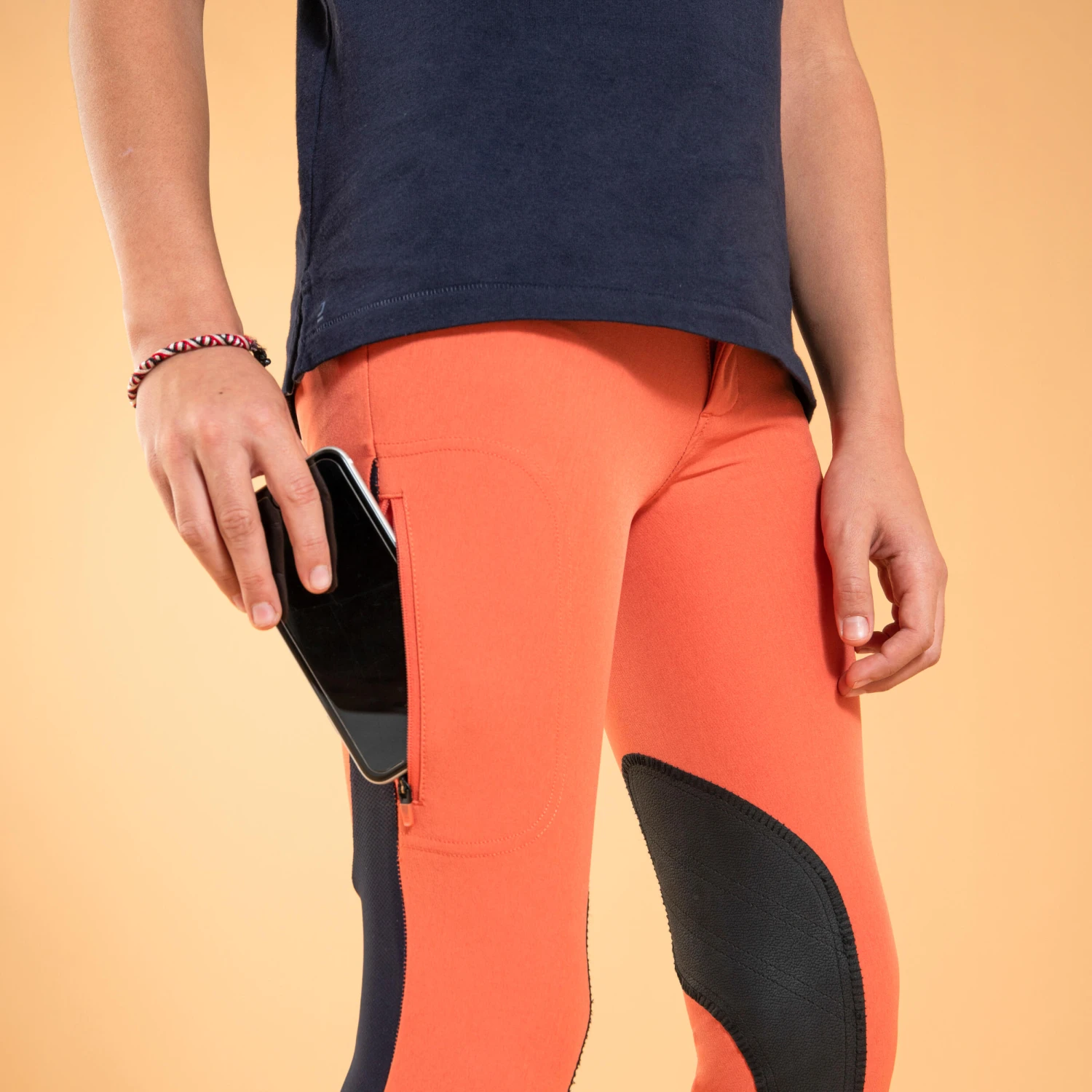 Kids' Horse Riding Lightweight Mesh Jodhpurs With Grippy Suede Patches 500 - Image 18