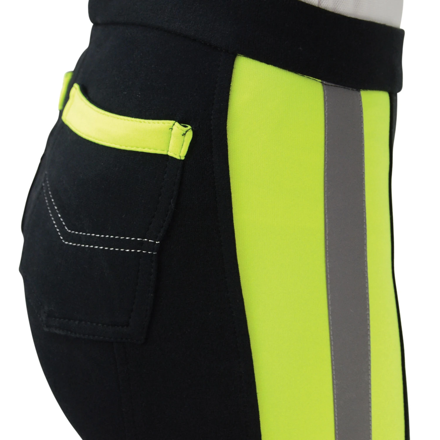 HyVIZ Reflector Ladies Riding Jodhpurs Yellow Black - Image 3