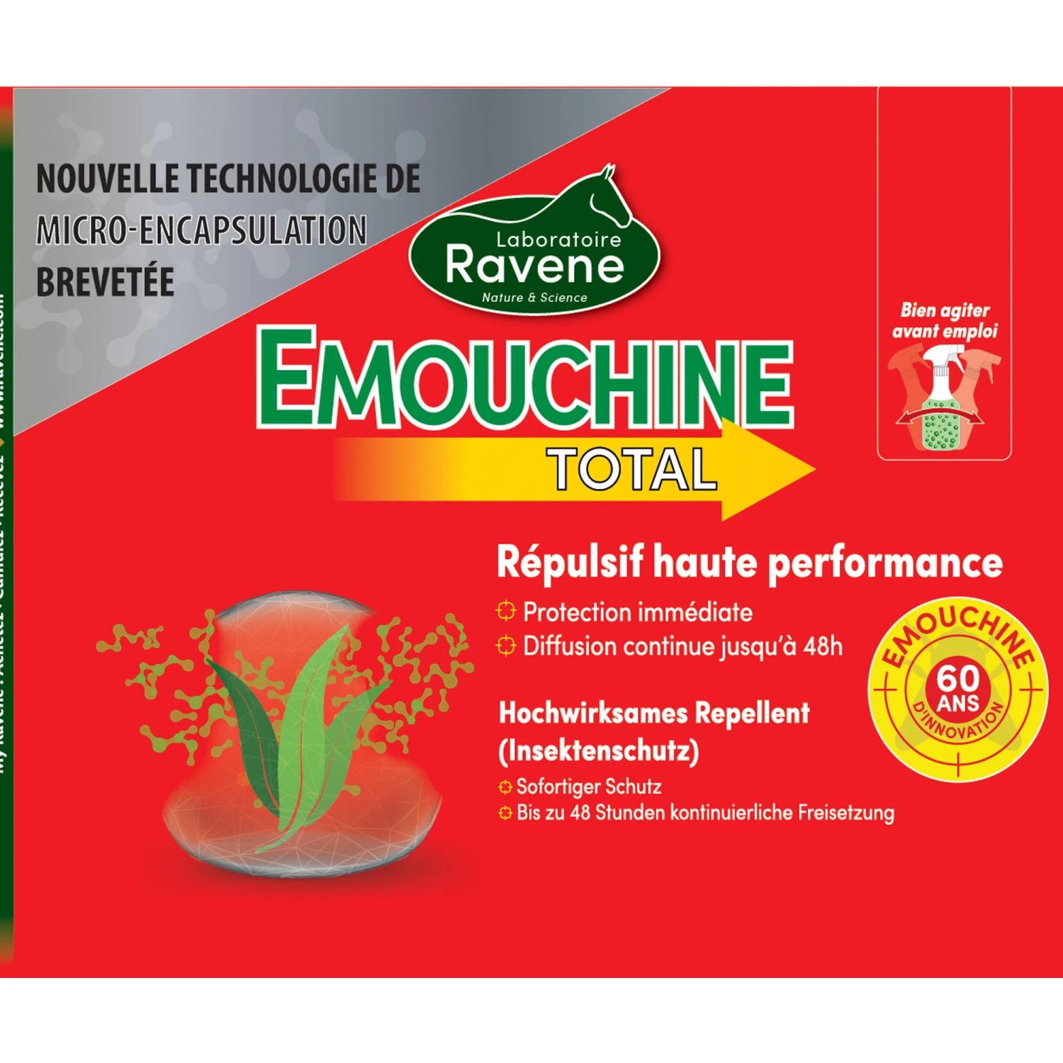 Horse Riding Insect Repellent Emouchine Total For Horse And Pony - 450 Ml - Image 2
