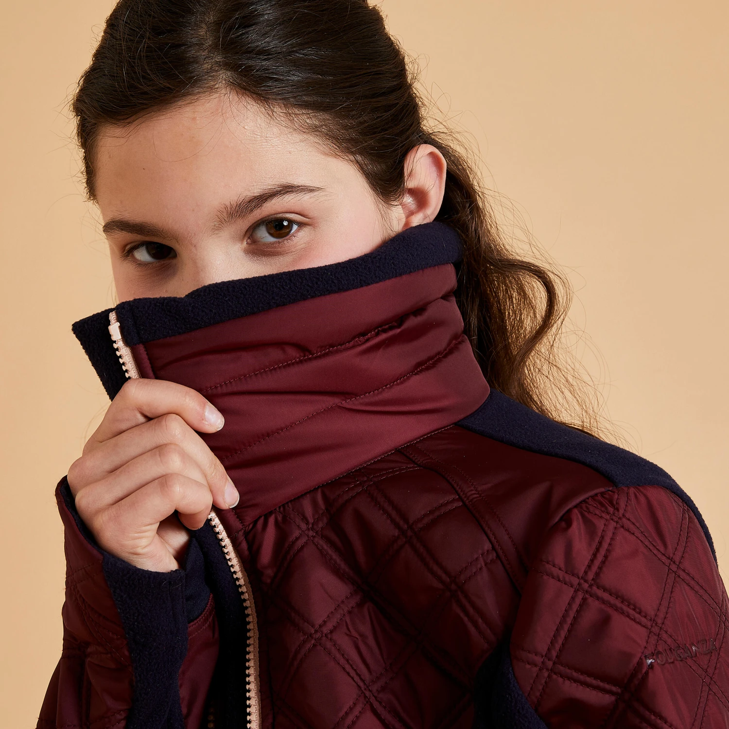 Kids' Horse Riding Bi-Material Warm Fleece 500 - Image 11